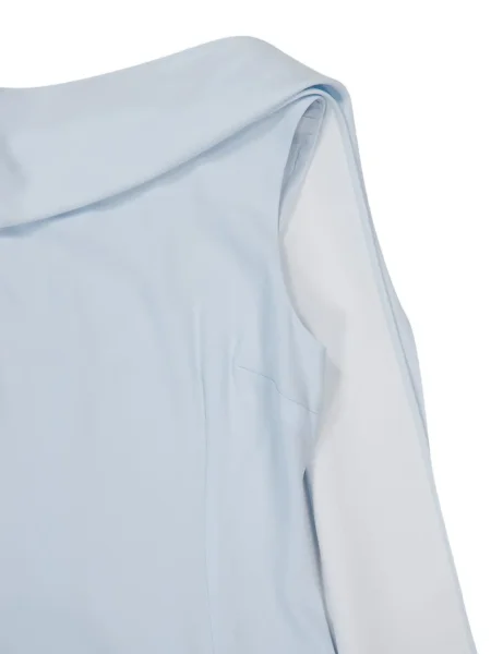 Rochie midi Roland Mouret fără mâneci drapată albastru