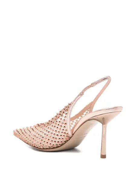 Pantofi cu toc Le Silla de cristal roz