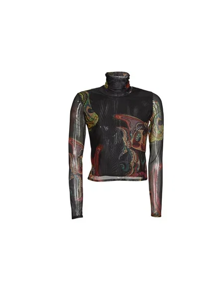 Majica z dolgimi rokavi Desigual z dolgimi rokavi črna