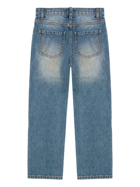 Jeansy straight leg dziecięce Moschino niebieskie