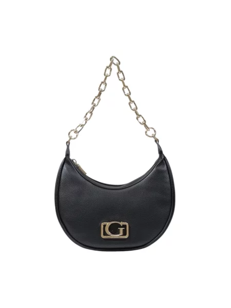 Lniana torebka Guess czarna