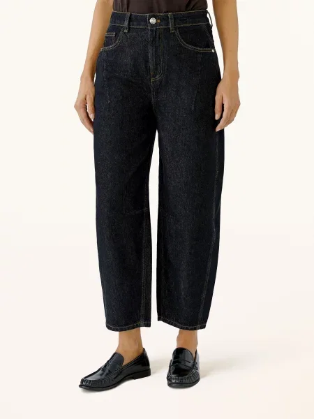 Oui Barrel Džíny darkgrey denim
