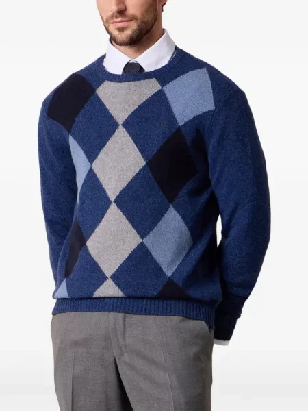 Pulover Brooks Brothers cu model argyle albastru