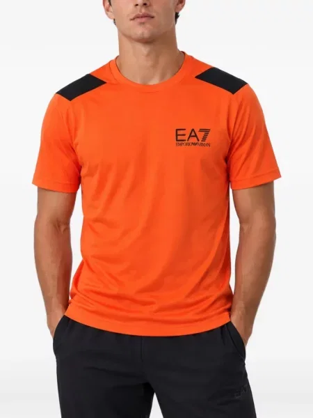Tricou Emporio Armani cu imagine portocaliu
