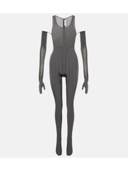 Kombinezon Alex Perry z dżerseju z kryształkami szary