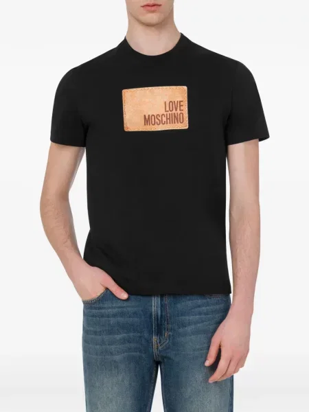 Tricou Love Moschino din jerseu negru