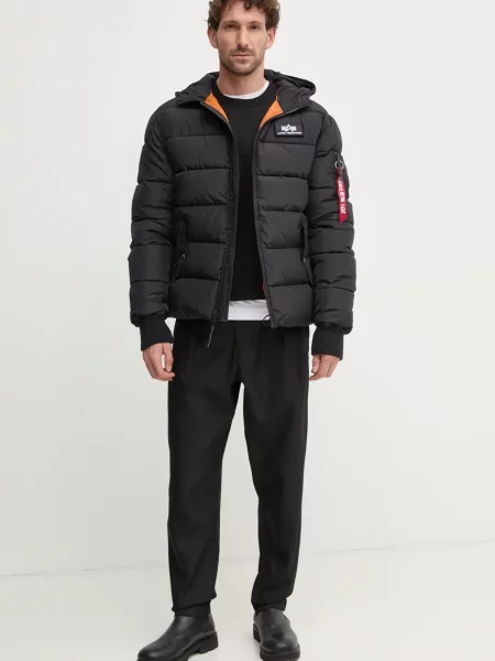Alpha Industries Bunda Hooded Puffer Alpha Faux Down čierna