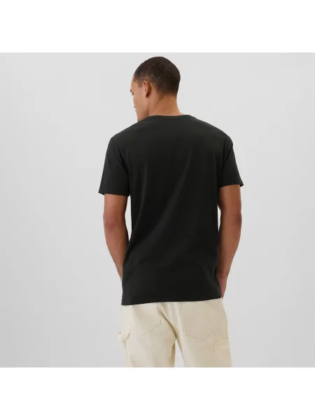 T-shirt GAP Micro Logo Vneck Tee True Black L czarna
