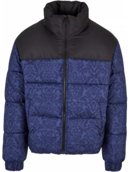 Urban Classics Zimska jakna indigo / golobje modra / črna