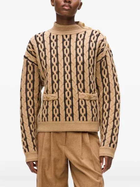 Плетен пуловер Karl Lagerfeld кафяво