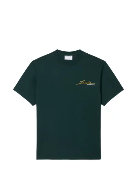 Tricou Lacoste cu broderie verde