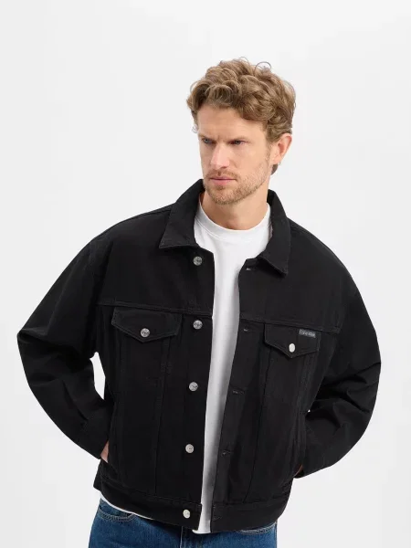 Calvin Klein Jeans Kurtka Dżinsowa schwarz czarna