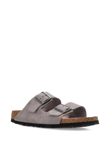 Sandale Birkenstock din piele de căprioară gri