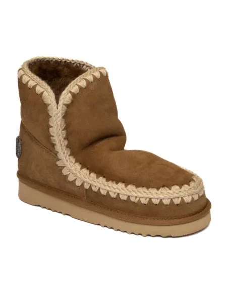 Buty do kostki Mou wełniane brązowe