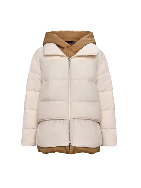Kurtka puchowa Cesare Gaspari z kapturem biała