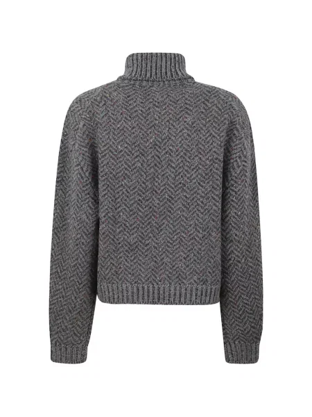 Pulover Gabriela Hearst cu model herringbone gri