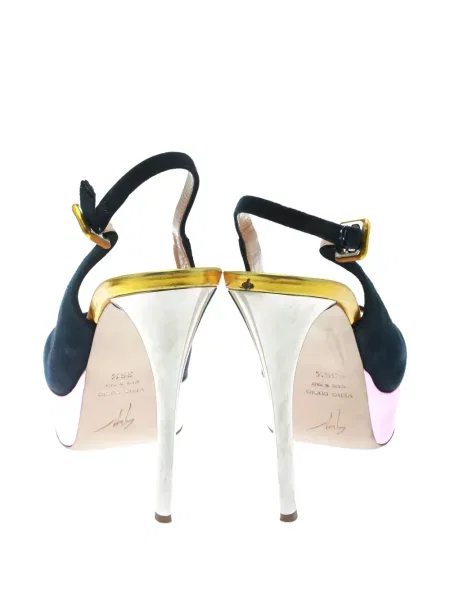 Sandale Giuseppe Zanotti din piele de căprioară cu platformă albastru