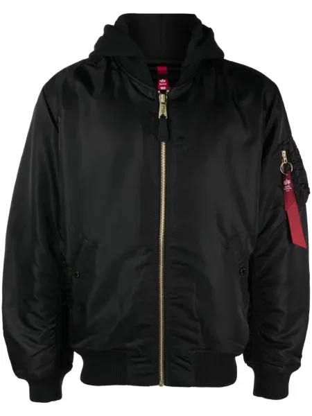 Geacă bomber Alpha Industries cu glugă negru