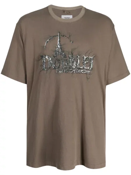 Tricou Doublet cu broderie maro