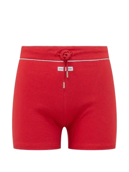 Pantaloni scurți Marine Serre tricotate cu cordon roșu