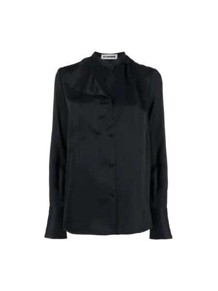 Koszula Jil Sander z długim rękawem niebieska
