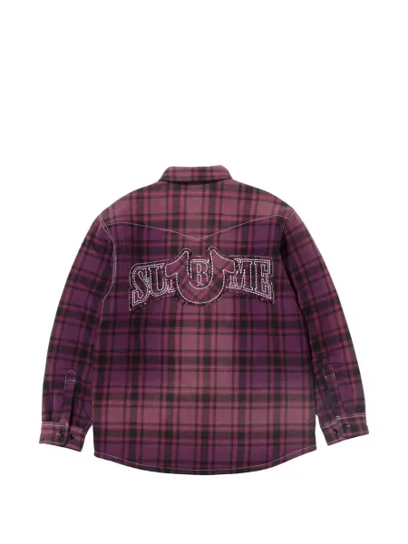 Cămașă Supreme în carouri de flanelă violet