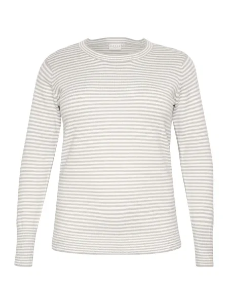 KAFFE CURVE Pulover KC Nalia gri alb