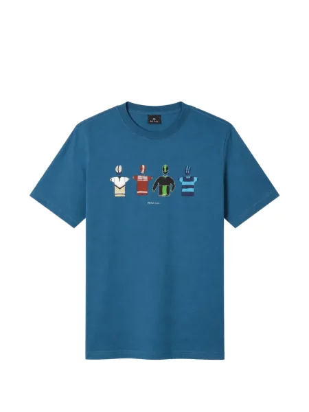 Tricou Paul Smith cu imagine din jerseu albastru