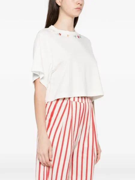Tricou Forte_forte cu model floral alb