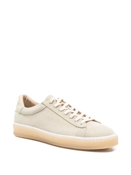 Sneakerși Eleventy cu șireturi din piele verde