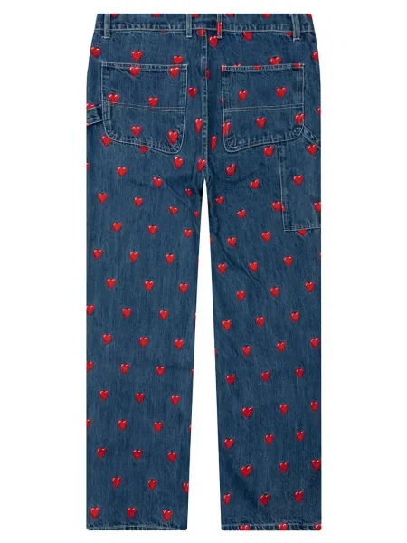 Дънки Emotionally Unavailable със сърца синьо