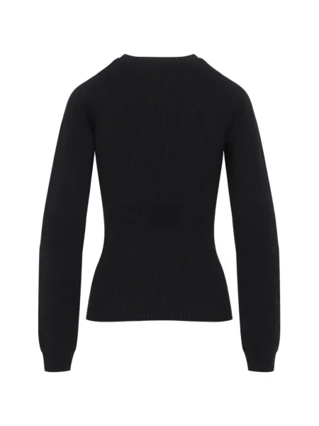 Lung pulover Moncler Grenoble tricotate negru