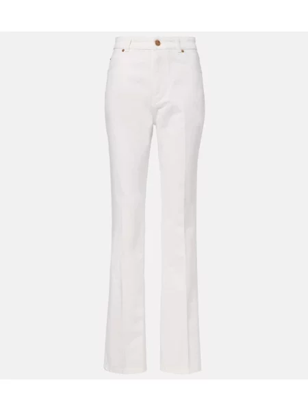 Blugi evazați Balmain cu talie înaltă alb