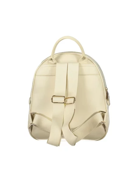 Lniany plecak Valentino Bags elegancki beżowy