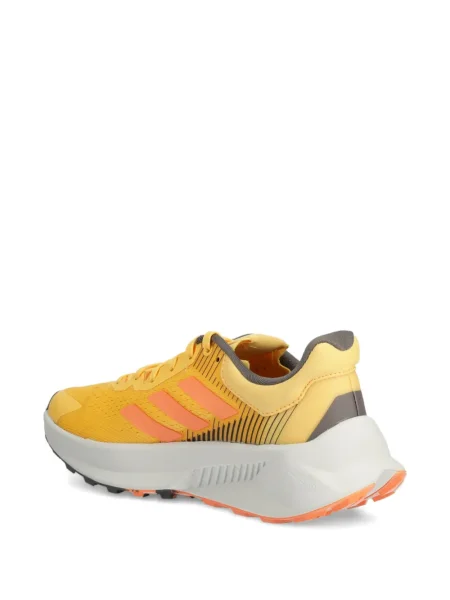 Geacă cu puf Adidas din piele de căprioară cu dungi cu glugă albastru