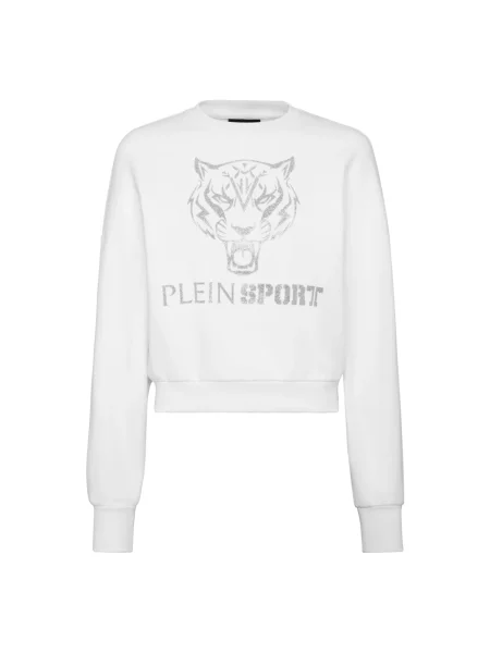 Bluza sportowa Plein Sport w tygrysie prążki biała