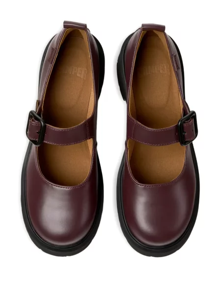 Lodičky Camper na platformě s přezkou na ramínka červené