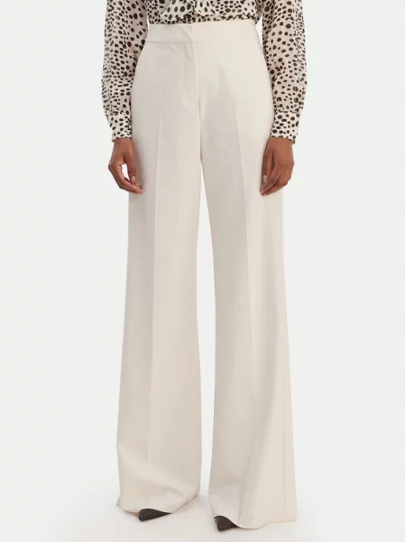 Marella Παντελόνι Palazzo Sequoia Wide Leg λευκό