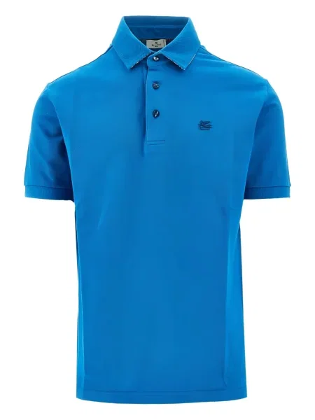 Polo Etro cu broderie albastru
