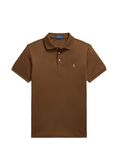 Tricou polo Polo Ralph Lauren cu glugă cu blană cu broderie roșu