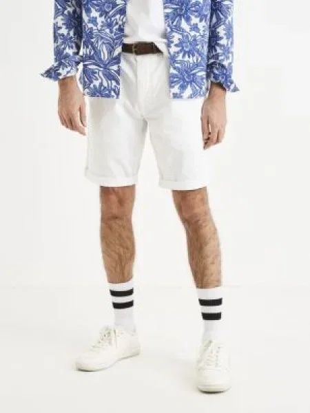 Pantaloni scurți Celio alb
