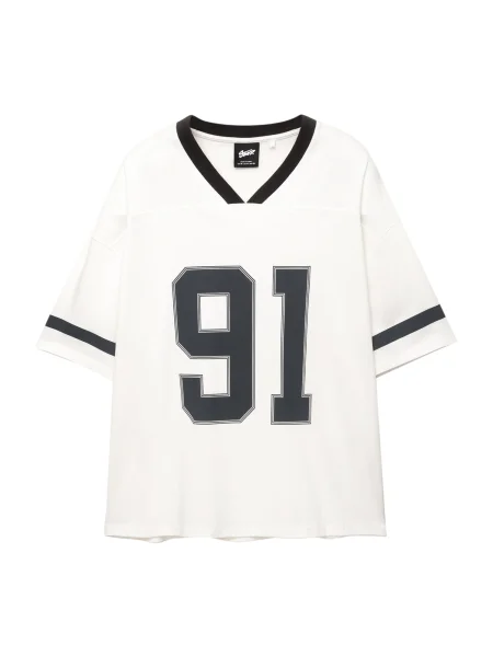 Pull&Bear Tricou STWD negru alb