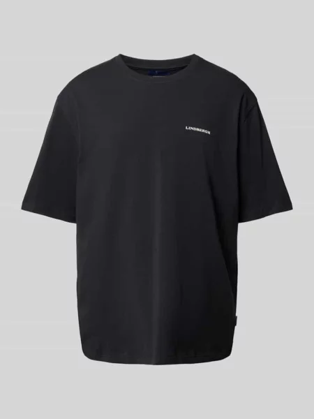 T-shirt o kroju oversized z nadrukiem z logo Lindbergh czarna