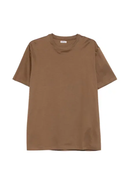 Tricou Kiton cu decolteu rotund maro