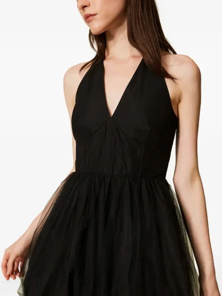 Rochie mini Twinset din tul de costum negru
