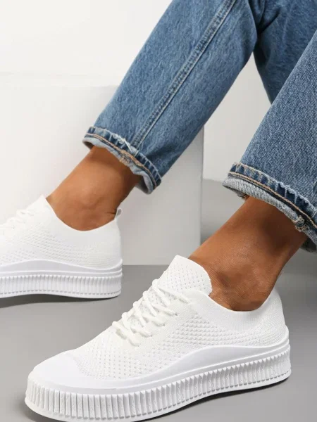 Tenisi Albi cu Partea Superioară din Plasă și Talpă Embosată Lalnai alb