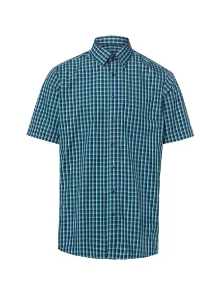 Finshley & Harding koszulka z krótkim rękawem Mężczyźni Modern Fit niebieski|zielony 38 niebieska