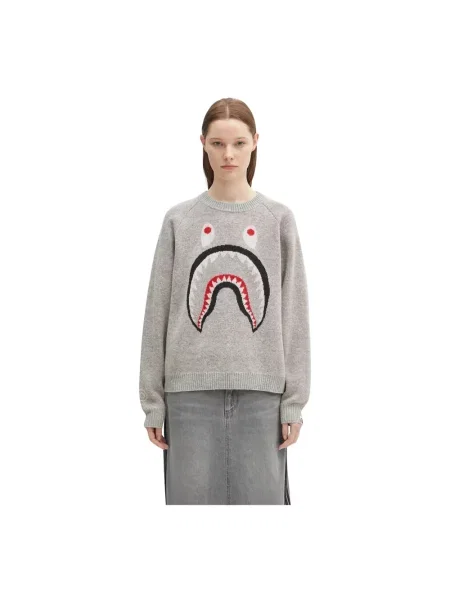 A Bathing Ape sweter wełniany Shark szary