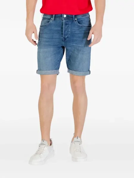 Pantaloni scurți din denim Replay albastru