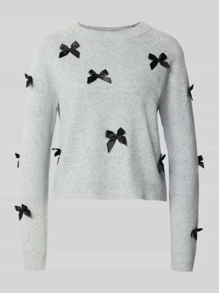 Sweter o kroju regular fit z dzianiny z wiązanymi detalami model ‘NOELLE’ Only